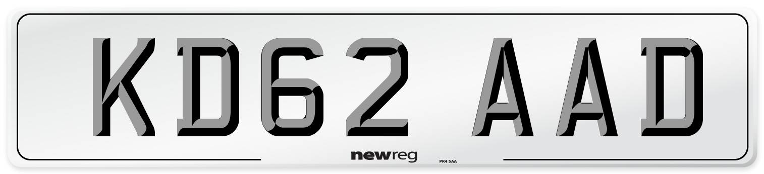 KD62 AAD Number Plate from New Reg